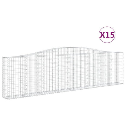 Schanskorven 15 st gewelfd 400x30x100/120 cm ijzer 15 400 x 30 x 100/120 cm