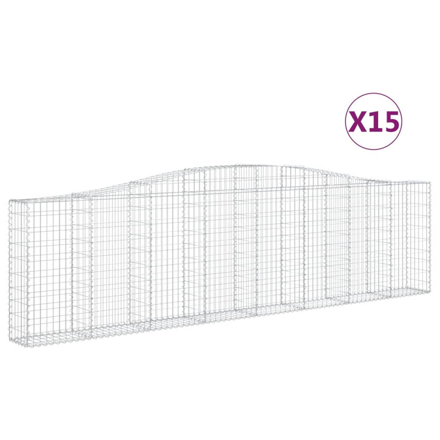 Schanskorven 15 st gewelfd 400x30x100/120 cm ijzer 15 400 x 30 x 100/120 cm
