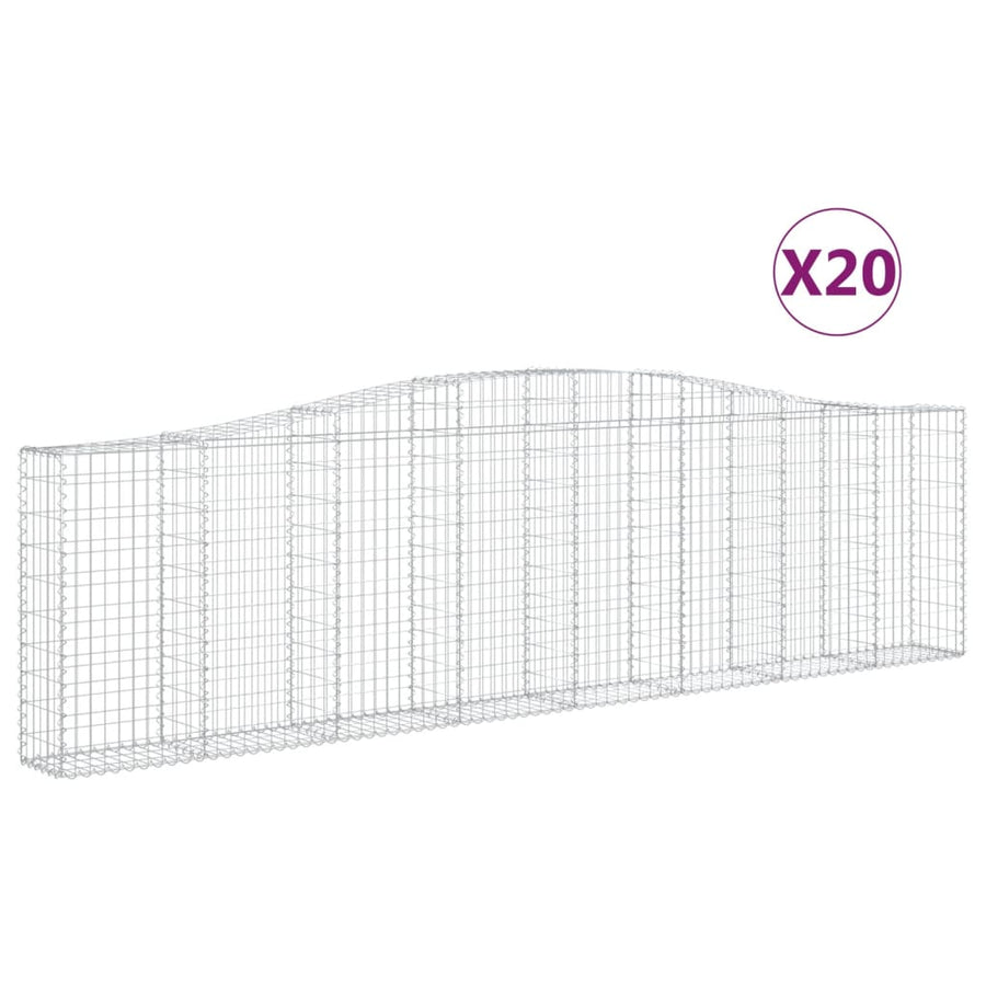 Schanskorven 20 st gewelfd 400x30x100/120 cm ijzer 20 400 x 30 x 100/120 cm
