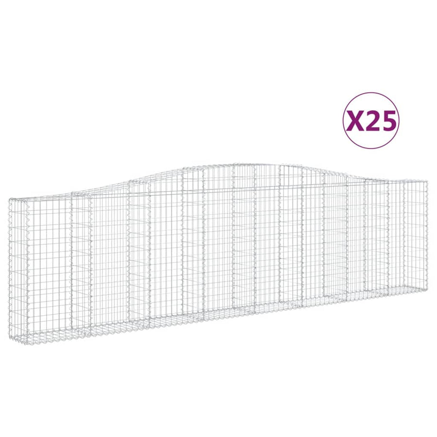 Schanskorven 25 st gewelfd 400x30x100/120 cm ijzer 25 400 x 30 x 100/120 cm