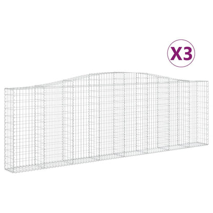 Schanskorven 3 st gewelfd 400x30x120/140 cm ijzer 3 400 x 30 x 120/140 cm