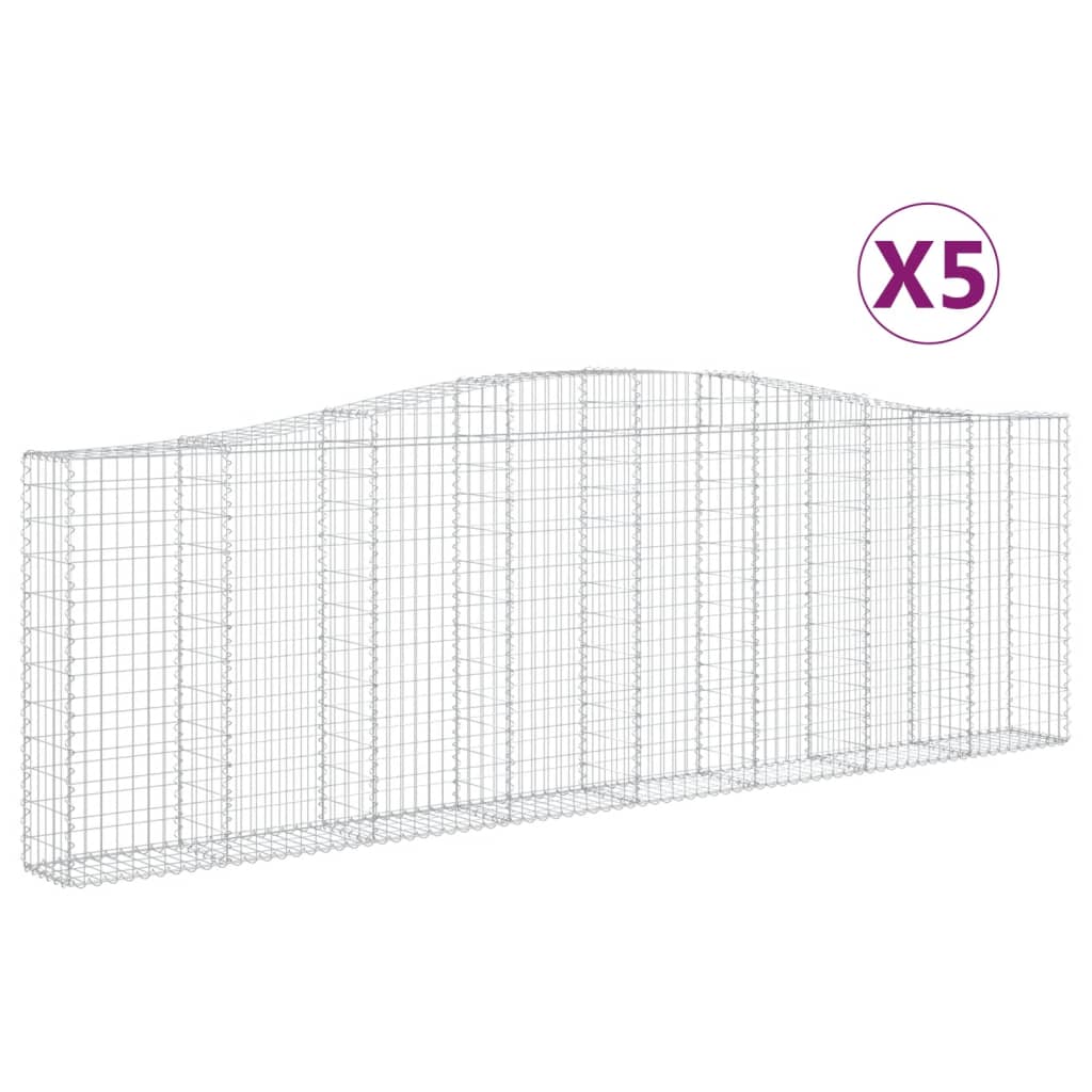 Schanskorven 5 st gewelfd 400x30x120/140 cm ijzer 5 400 x 30 x 120/140 cm