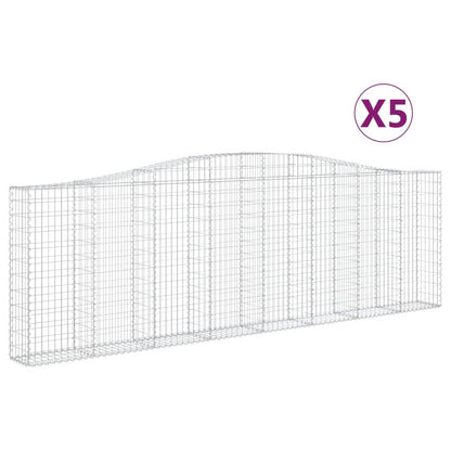 Schanskorven 5 st gewelfd 400x30x120/140 cm ijzer 5 400 x 30 x 120/140 cm