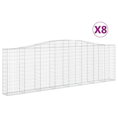 Schanskorven 8 st gewelfd 400x30x120/140 cm ijzer 8 400 x 30 x 120/140 cm
