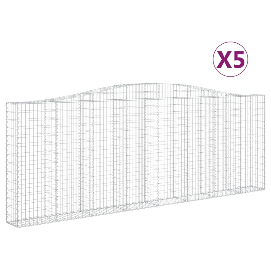 Schanskorven 5 st gewelfd 400x30x140/160 cm ijzer 5 400 x 30 x 140/160 cm
