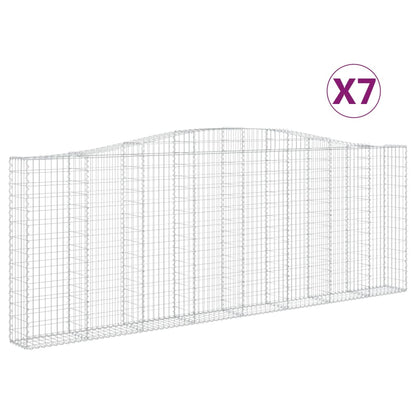 Schanskorven 7 st gewelfd 400x30x140/160 cm ijzer 7 400 x 30 x 140/160 cm