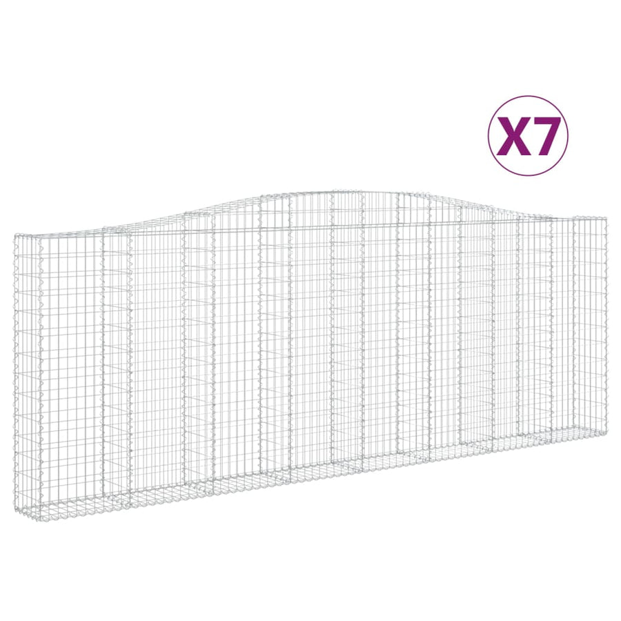 Schanskorven 7 st gewelfd 400x30x140/160 cm ijzer 7 400 x 30 x 140/160 cm