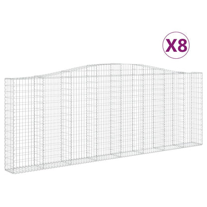 Schanskorven 8 st gewelfd 400x30x140/160 cm ijzer 8 400 x 30 x 140/160 cm