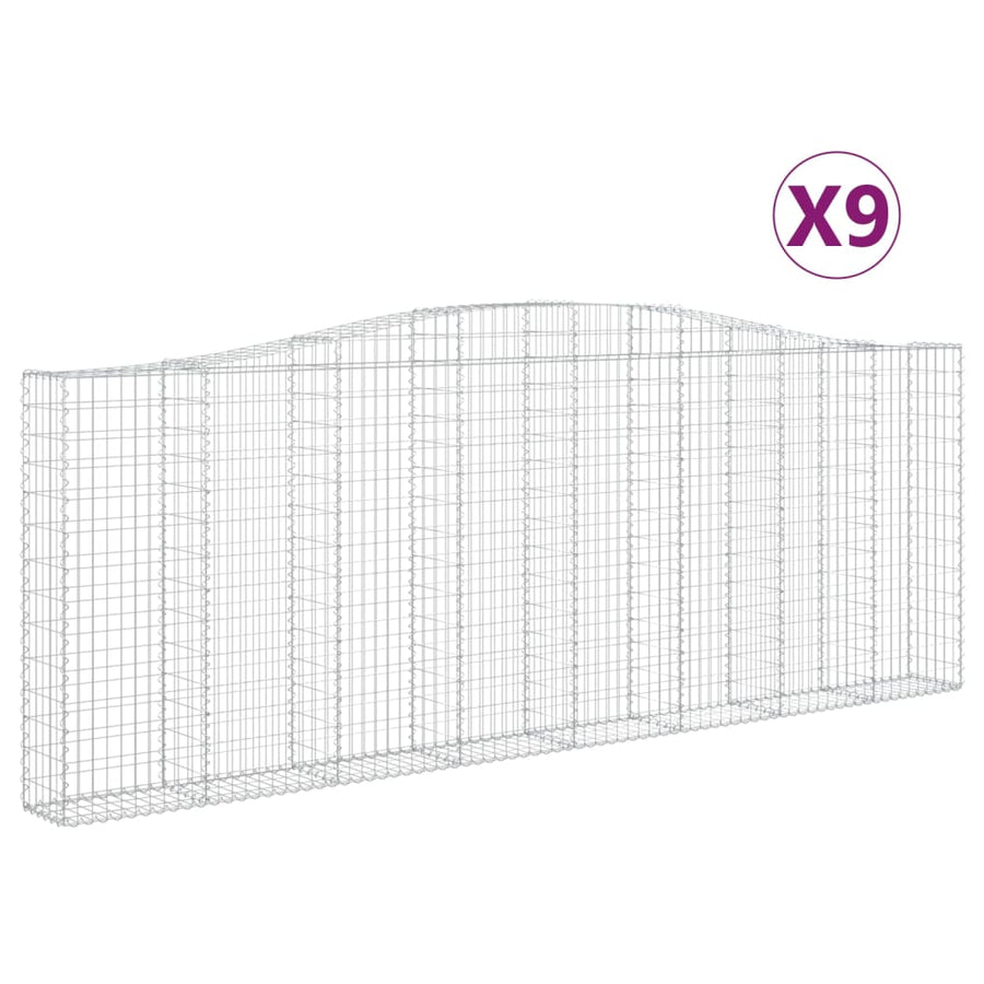 Schanskorven 9 st gewelfd 400x30x140/160 cm ijzer 9 400 x 30 x 140/160 cm