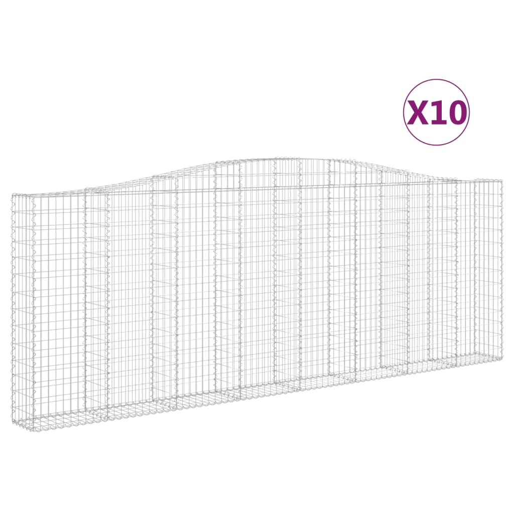 Schanskorven 10 st gewelfd 400x30x140/160 cm ijzer 10 400 x 30 x 140/160 cm