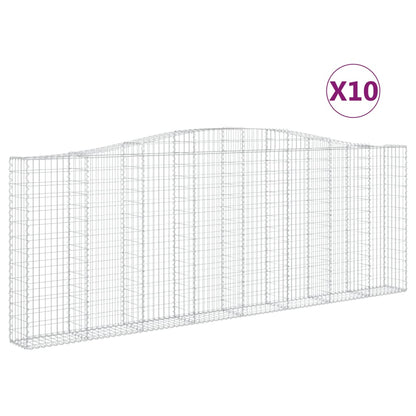 Schanskorven 10 st gewelfd 400x30x140/160 cm ijzer 10 400 x 30 x 140/160 cm