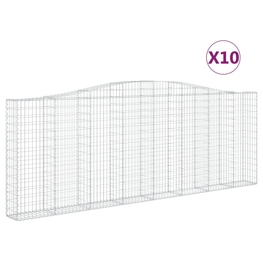 Schanskorven 10 st gewelfd 400x30x140/160 cm ijzer 10 400 x 30 x 140/160 cm