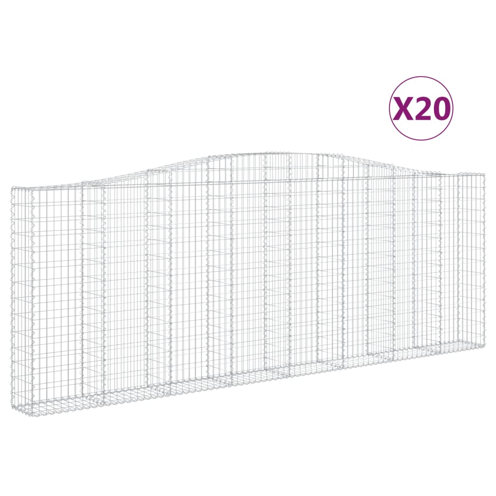 Schanskorven 20 st gewelfd 400x30x140/160 cm ijzer 20 400 x 30 x 140/160 cm