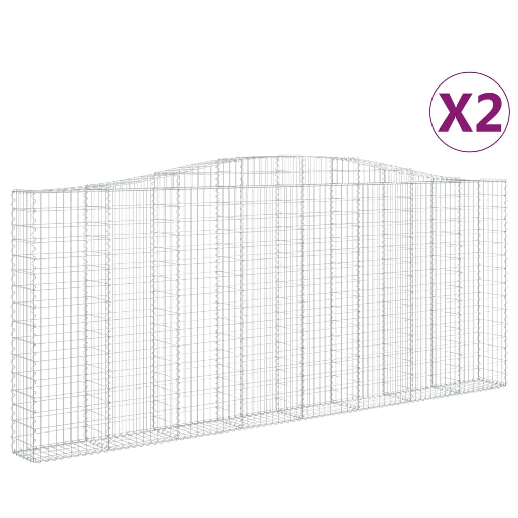 Schanskorven 2 st gewelfd 400x30x160/180 cm ijzer 2 400 x 30 x 160/180 cm