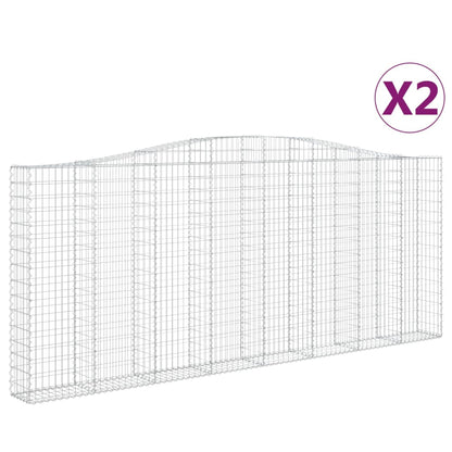 Schanskorven 2 st gewelfd 400x30x160/180 cm ijzer 2 400 x 30 x 160/180 cm