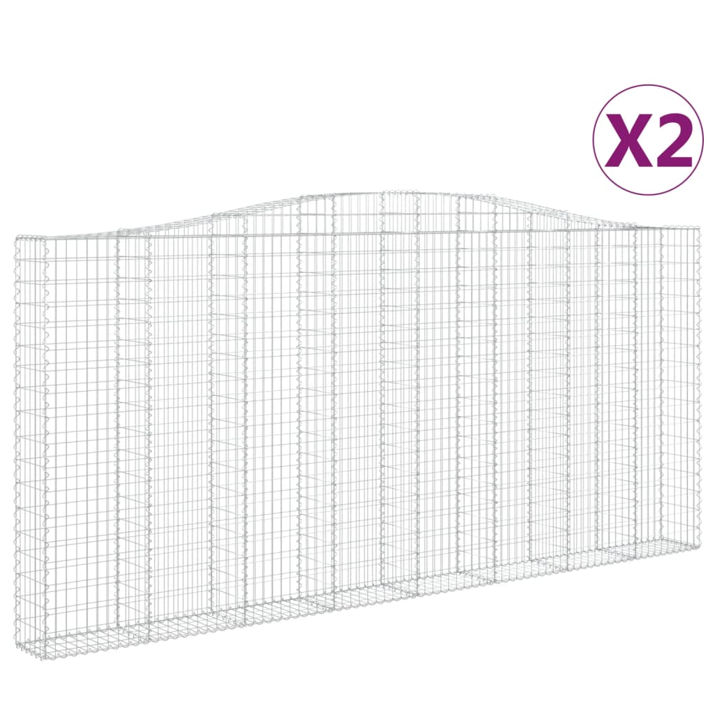 Schanskorven 2 st gewelfd 400x30x180/200 cm ijzer 2 400 x 30 x 180/200 cm