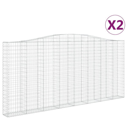 Schanskorven 2 st gewelfd 400x30x180/200 cm ijzer 2 400 x 30 x 180/200 cm