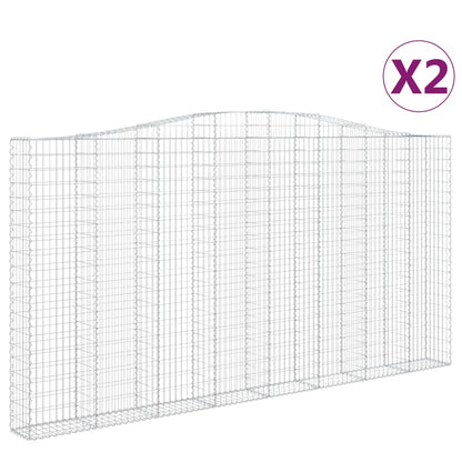 Schanskorven 2 st gewelfd 400x30x200/220 cm ijzer 2 400 x 30 x 200/220 cm
