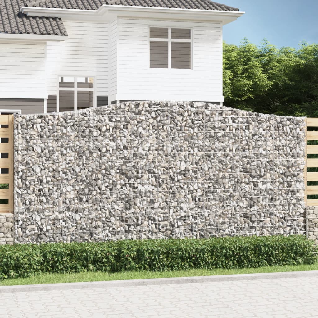 Schanskorven 2 st gewelfd 400x30x200/220 cm ijzer 2 400 x 30 x 200/220 cm