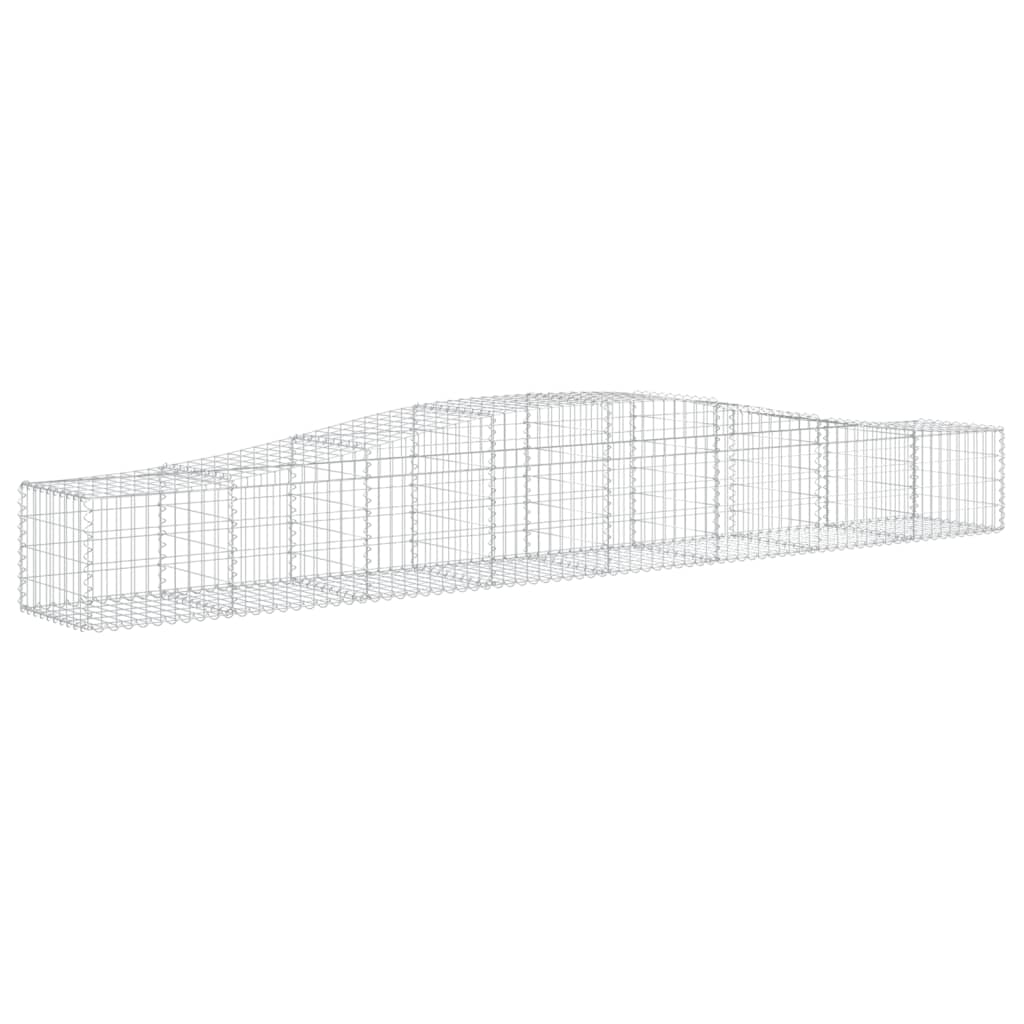 Schanskorven 8 st gewelfd 400x50x40/60 cm gegalvaniseerd ijzer 8 400 x 50 x 40/60 cm