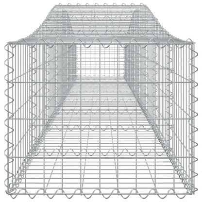 Schanskorven 8 st gewelfd 400x50x40/60 cm gegalvaniseerd ijzer 8 400 x 50 x 40/60 cm