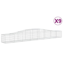 Schanskorven 9 st gewelfd 400x50x40/60 cm gegalvaniseerd ijzer 9 400 x 50 x 40/60 cm