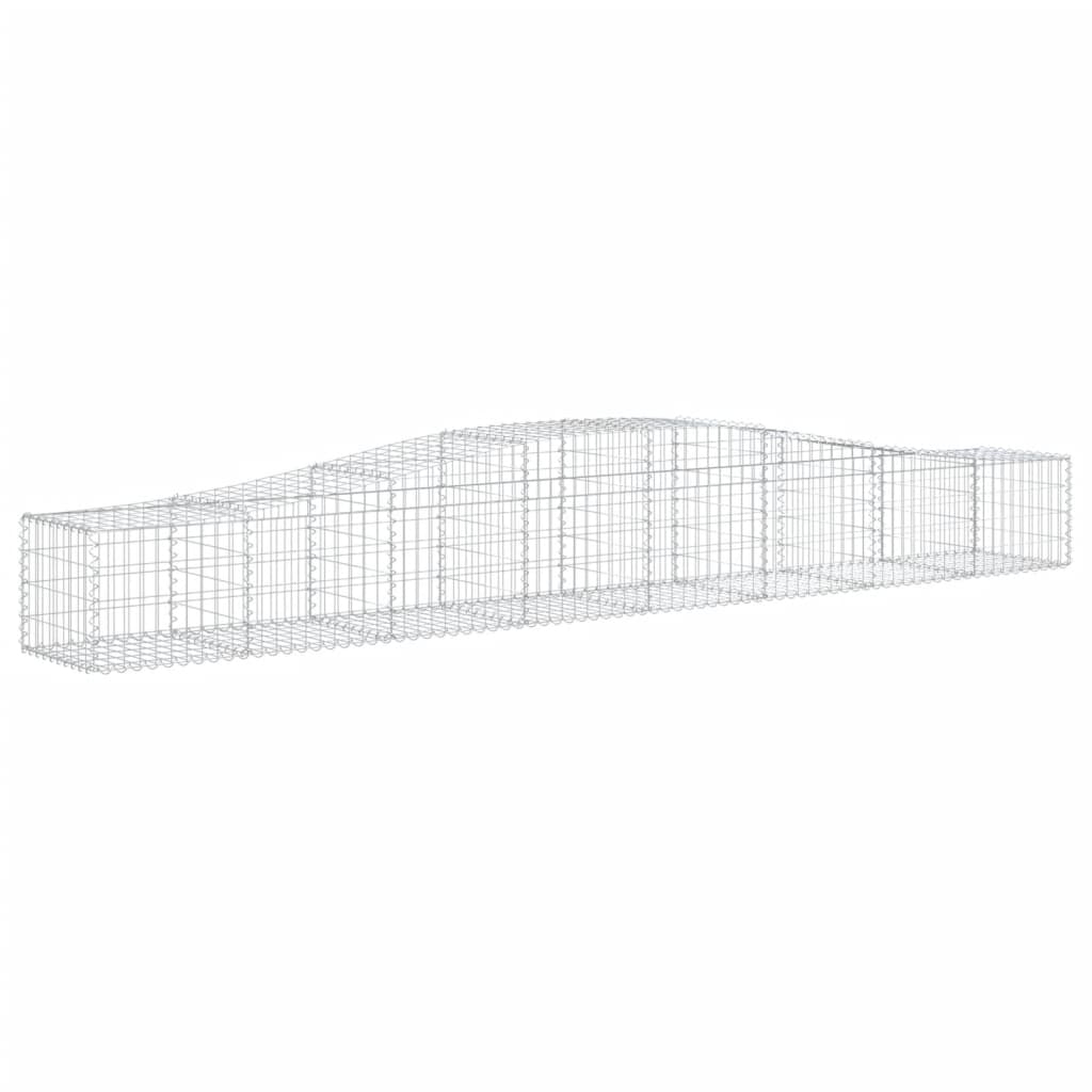 Schanskorven 9 st gewelfd 400x50x40/60 cm gegalvaniseerd ijzer 9 400 x 50 x 40/60 cm