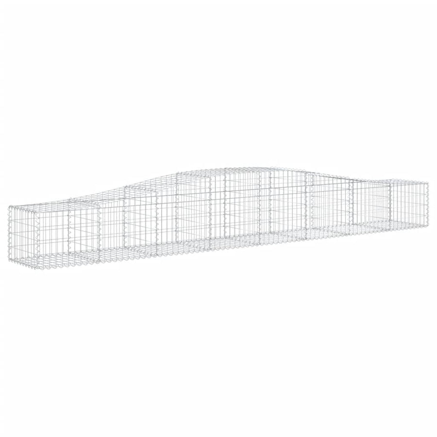 Schanskorven 9 st gewelfd 400x50x40/60 cm gegalvaniseerd ijzer 9 400 x 50 x 40/60 cm
