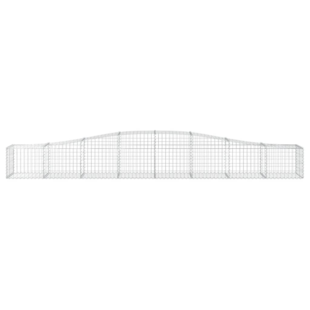 Schanskorven 9 st gewelfd 400x50x40/60 cm gegalvaniseerd ijzer 9 400 x 50 x 40/60 cm