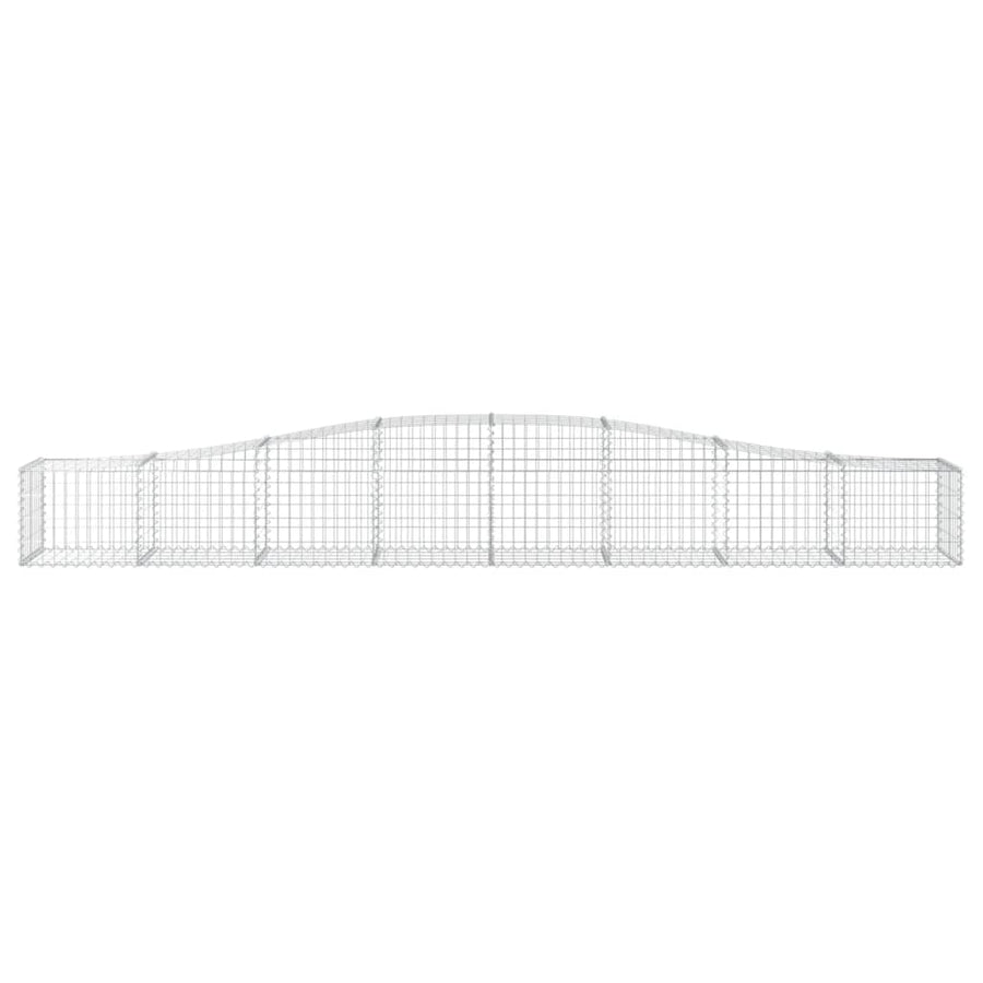 Schanskorven 9 st gewelfd 400x50x40/60 cm gegalvaniseerd ijzer 9 400 x 50 x 40/60 cm
