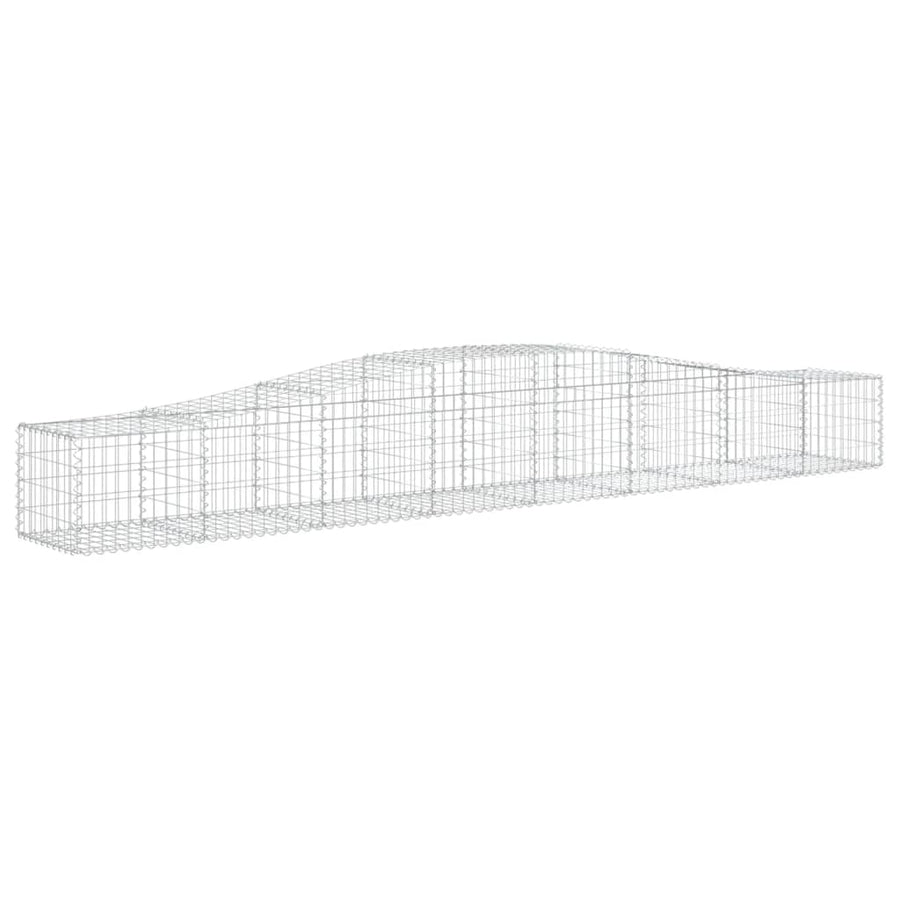 Schanskorven 10 st gewelfd 400x50x40/60 cm gegalvaniseerd ijzer 10 400 x 50 x 40/60 cm
