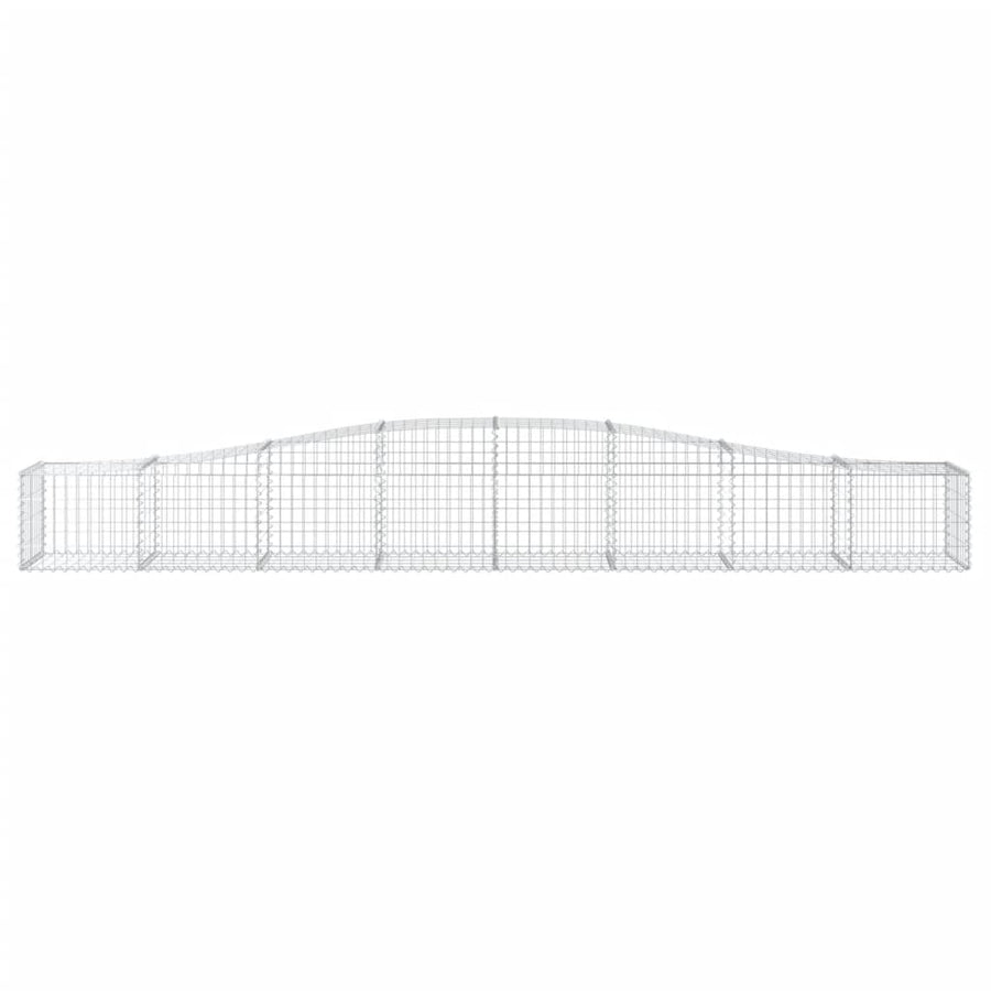 Schanskorven 10 st gewelfd 400x50x40/60 cm gegalvaniseerd ijzer 10 400 x 50 x 40/60 cm