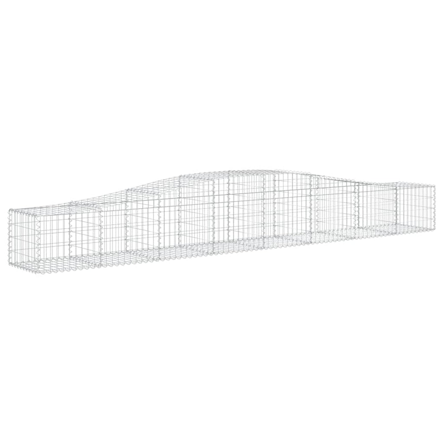 Schanskorven 15 st gewelfd 400x50x40/60 cm gegalvaniseerd ijzer 15 400 x 50 x 40/60 cm