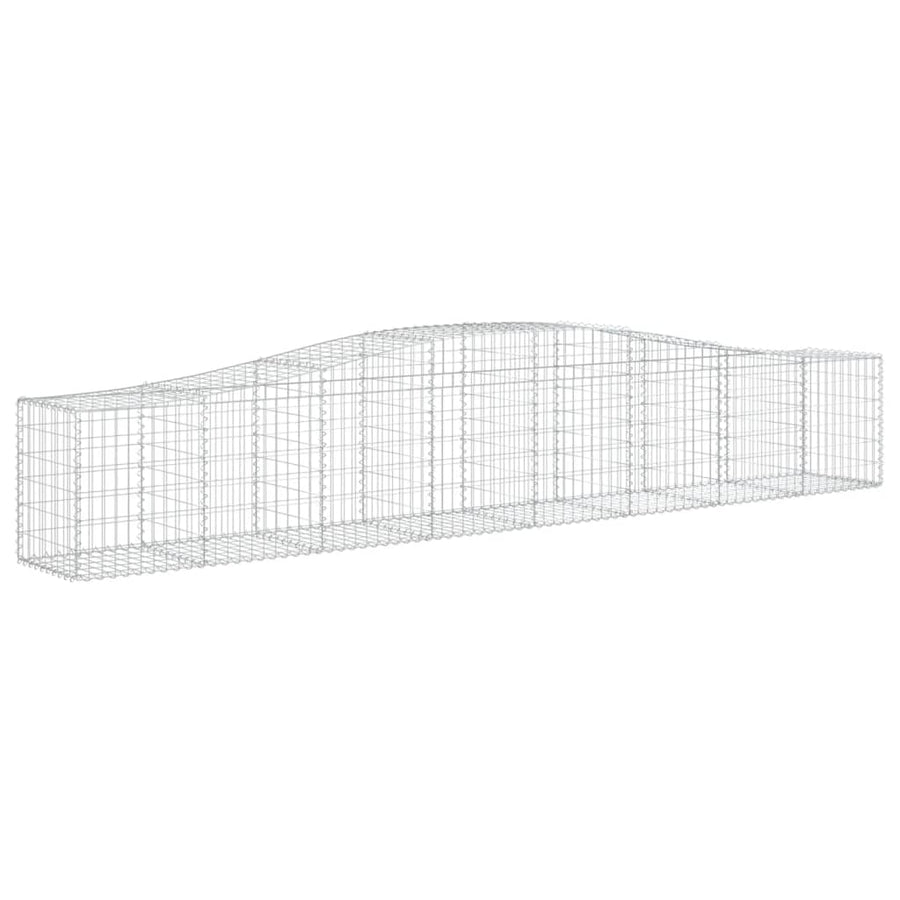 Schanskorf 2 st gewelfd 400x50x60/80 cm gegalvaniseerd ijzer 2 400 x 50 x 60/80 cm