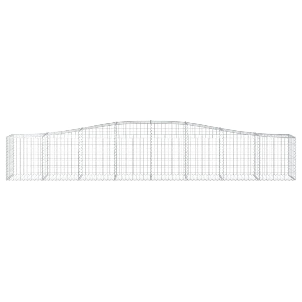 Schanskorf 2 st gewelfd 400x50x60/80 cm gegalvaniseerd ijzer 2 400 x 50 x 60/80 cm