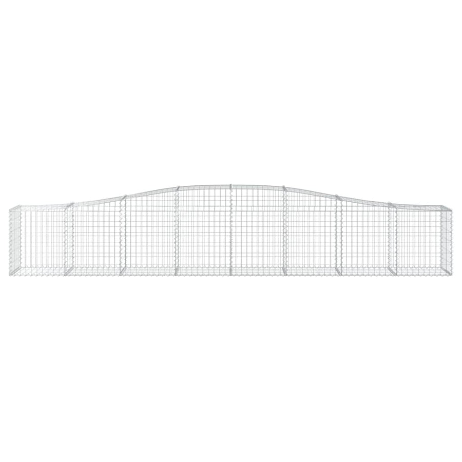 Schanskorf 2 st gewelfd 400x50x60/80 cm gegalvaniseerd ijzer 2 400 x 50 x 60/80 cm