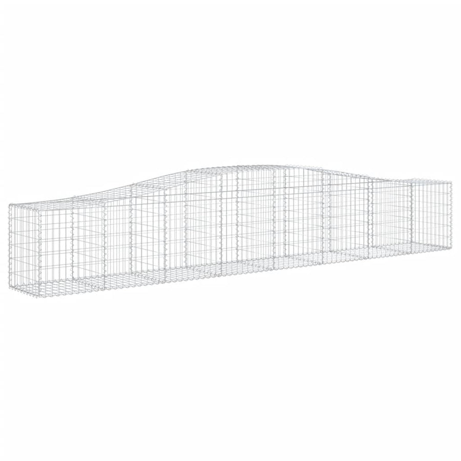 Schanskorven 4 st gewelfd 400x50x60/80 cm gegalvaniseerd ijzer 4 400 x 50 x 60/80 cm