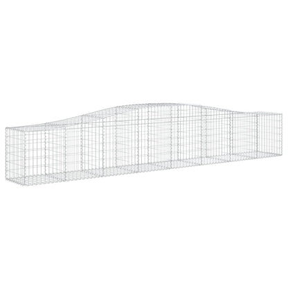 Schanskorven 5 st gewelfd 400x50x60/80 cm gegalvaniseerd ijzer 5 400 x 50 x 60/80 cm