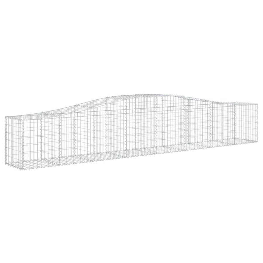 Schanskorven 5 st gewelfd 400x50x60/80 cm gegalvaniseerd ijzer 5 400 x 50 x 60/80 cm