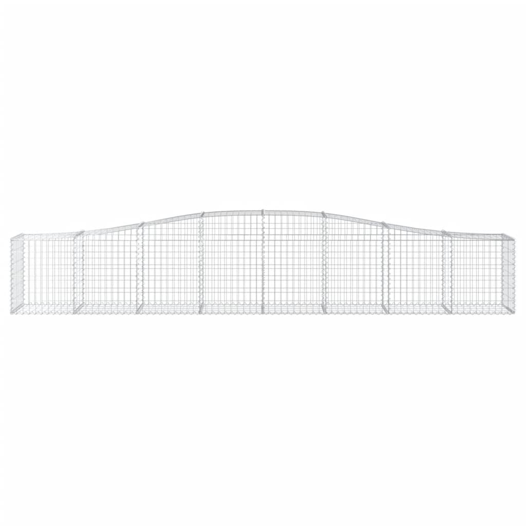 Schanskorven 5 st gewelfd 400x50x60/80 cm gegalvaniseerd ijzer 5 400 x 50 x 60/80 cm