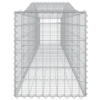 Schanskorven 5 st gewelfd 400x50x60/80 cm gegalvaniseerd ijzer 5 400 x 50 x 60/80 cm