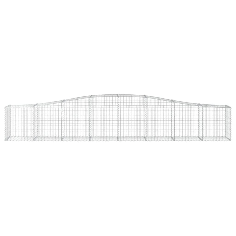 Schanskorven 7 st gewelfd 400x50x60/80 cm gegalvaniseerd ijzer 7 400 x 50 x 60/80 cm