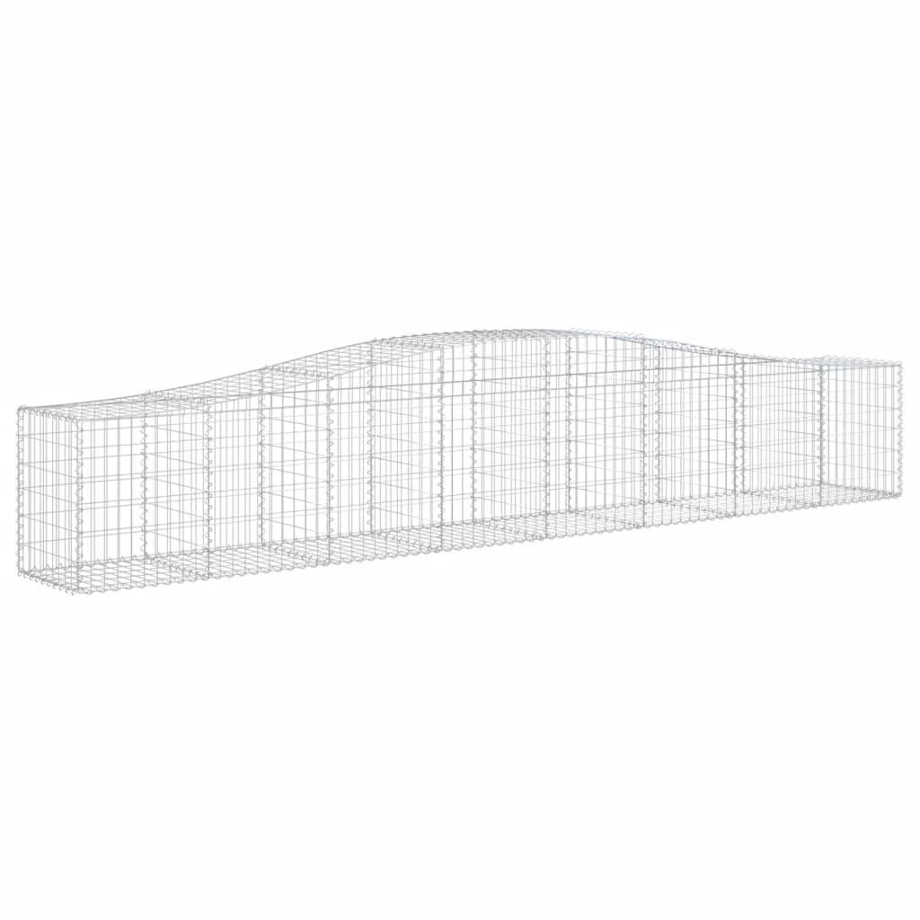 Schanskorven 10 st gewelfd 400x50x60/80 cm gegalvaniseerd ijzer 10 400 x 50 x 60/80 cm