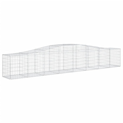 Schanskorven 10 st gewelfd 400x50x60/80 cm gegalvaniseerd ijzer 10 400 x 50 x 60/80 cm