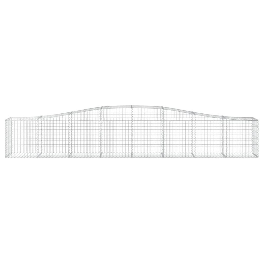 Schanskorven 10 st gewelfd 400x50x60/80 cm gegalvaniseerd ijzer 10 400 x 50 x 60/80 cm