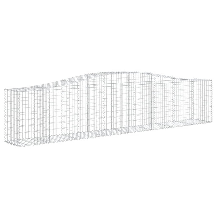 Schanskorven 3 st gewelfd 400x50x80/100 cm gegalvaniseerd ijzer 3 400 x 50 x 80/100 cm