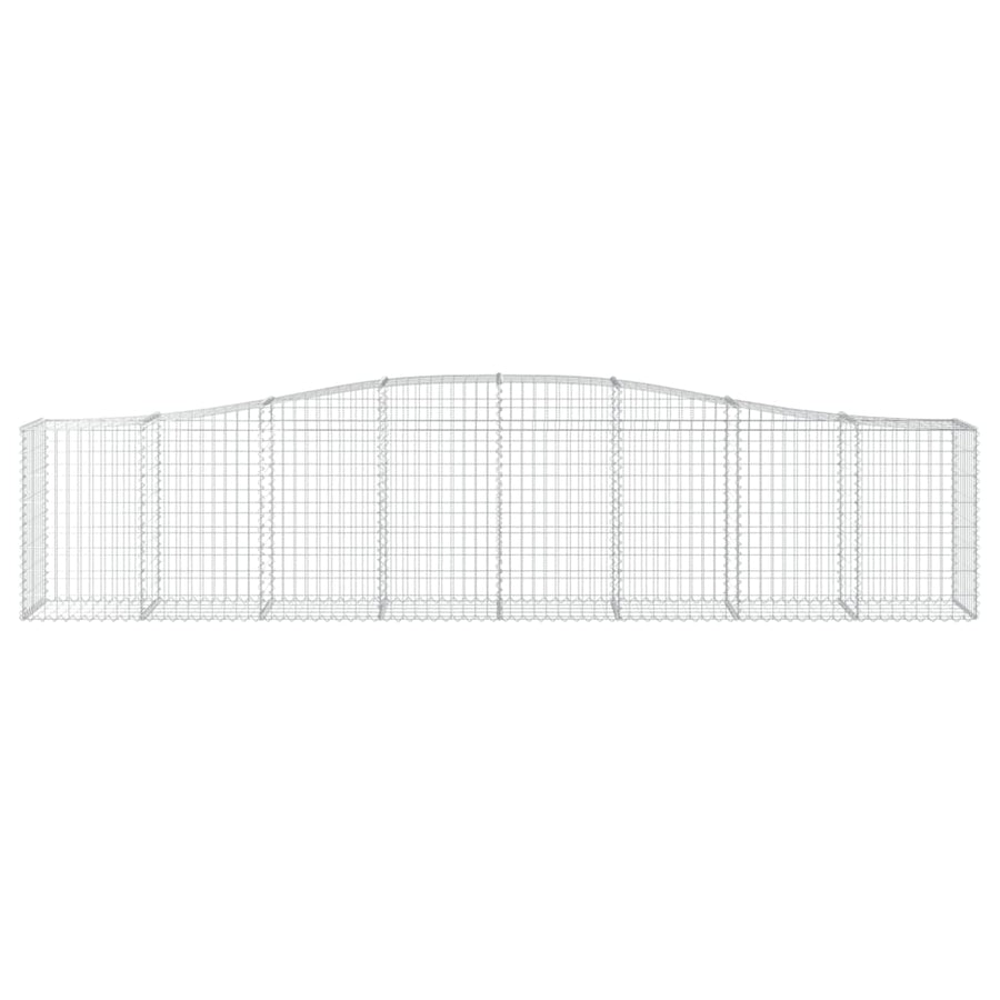 Schanskorven 3 st gewelfd 400x50x80/100 cm gegalvaniseerd ijzer 3 400 x 50 x 80/100 cm