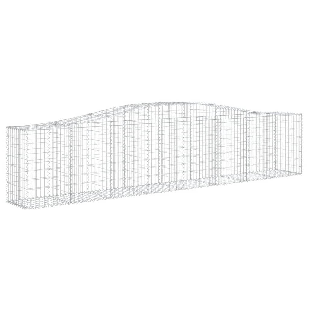 Schanskorven 4 st gewelfd 400x50x80/100 cm gegalvaniseerd ijzer 4 400 x 50 x 80/100 cm
