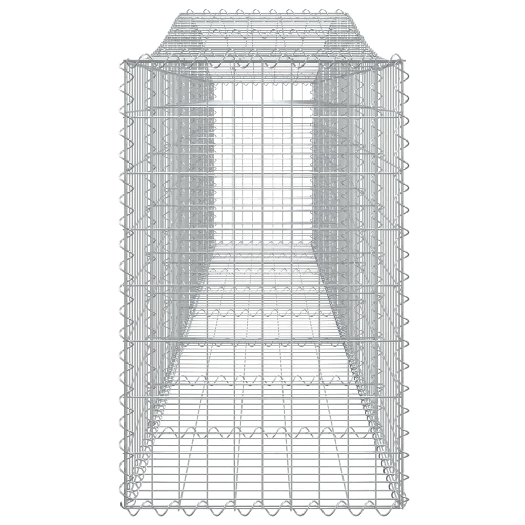 Schanskorven 4 st gewelfd 400x50x80/100 cm gegalvaniseerd ijzer 4 400 x 50 x 80/100 cm