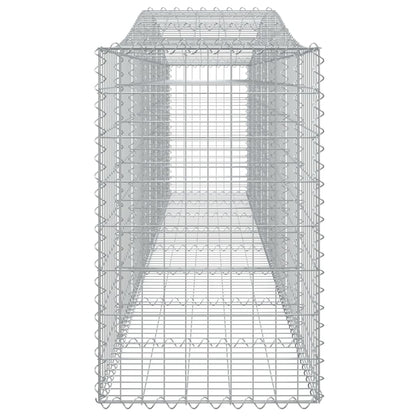 Schanskorven 4 st gewelfd 400x50x80/100 cm gegalvaniseerd ijzer 4 400 x 50 x 80/100 cm
